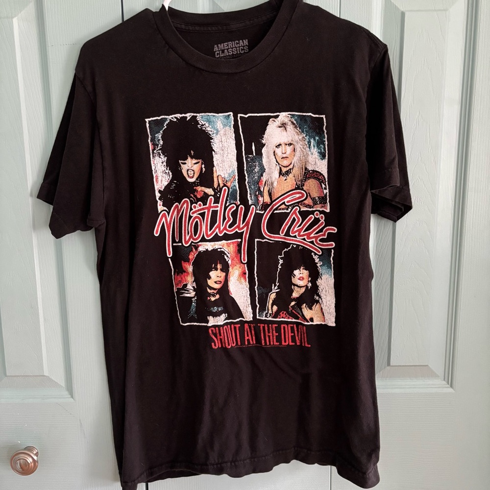 Motley Crue Band Shout at the Devil Graphic Tee Women’s Cotton Medium